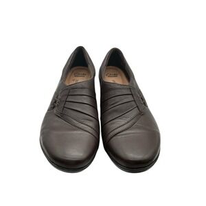 Clarks Soft Cushion Collection Women's Brown Leather Slip on Shoes 15807 Size 11